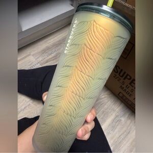 Starbucks Gradient Tumbler with Leaf Pattern
